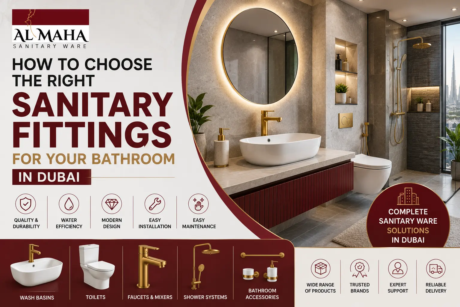 How to Choose the Right Sanitary Fittings for Your Bathroom in Dubai